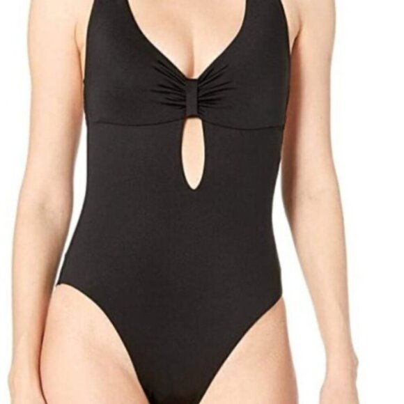BCBG Generation Black Cutout One Piece Bathing Suit Swimsuit size Medium - Picture 12 of 12